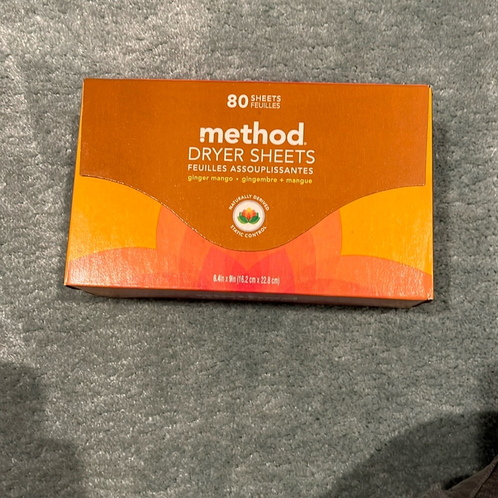 Method Ginger Mango Scent Dryer Sheets 80 Count